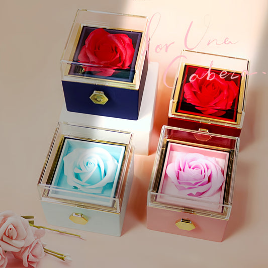 Everlasting Rotating Rose Gift Box for Timeless Romance - Home Hive HQ